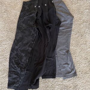 Bundle of 5 lululemon size 4 Black and Gray Leggings